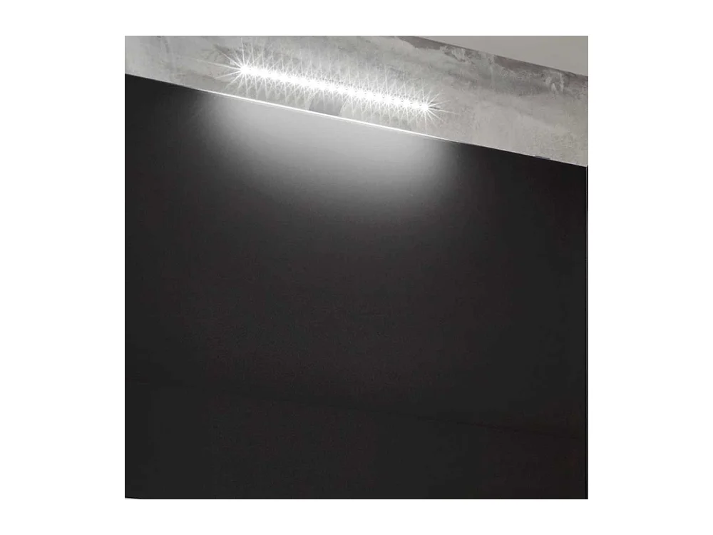 Kleiderschrank mit offenem Fach in Dunkelgrau Plankeneiche Holzoptik