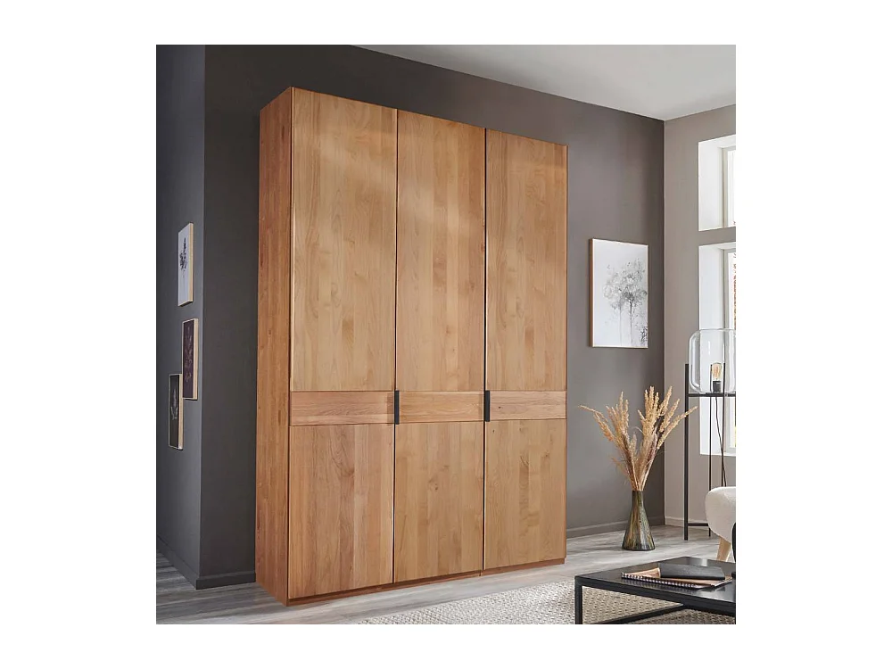 Holzkleiderschrank Schlafzimmerschrank mit Drehtüren 216 cm hoch