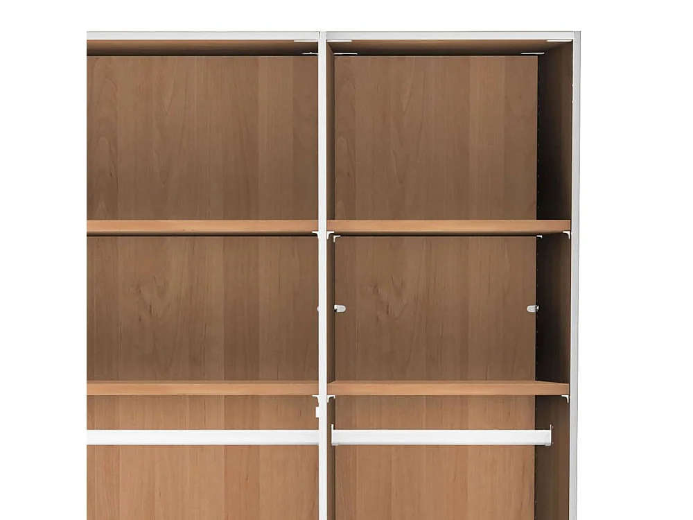 Holzkleiderschrank Schlafzimmerschrank mit Drehtüren 216 cm hoch