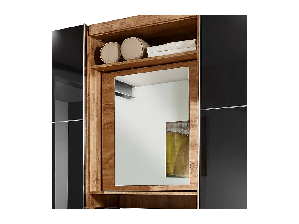 Moderner Kleiderschrank in Dunkelgrau Plankeneiche Holzoptik