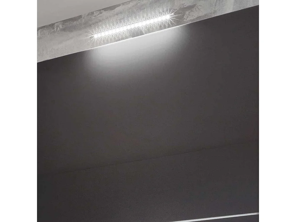 Moderner Kleiderschrank in Dunkelgrau Plankeneiche Holzoptik