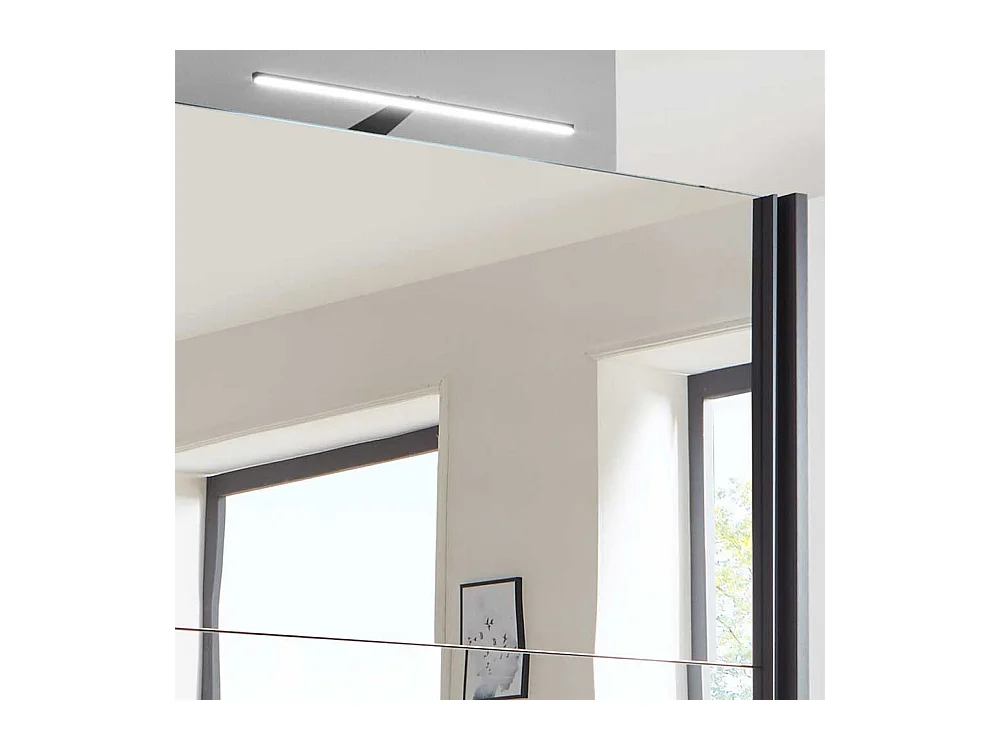 Schwebetürenkleiderschrank in Anthrazit Eiche Bianco