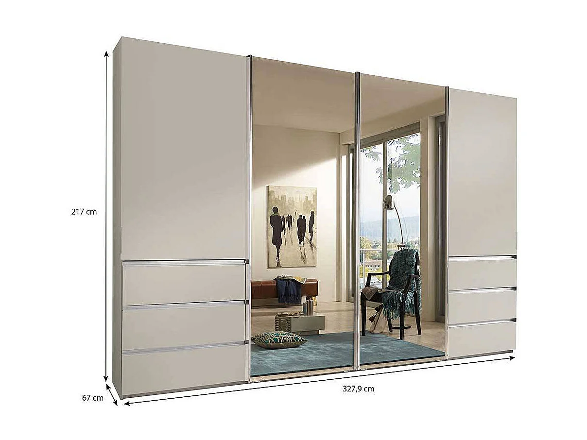 Schiebetürenschrank Champagner in modernem Design Made in Germany