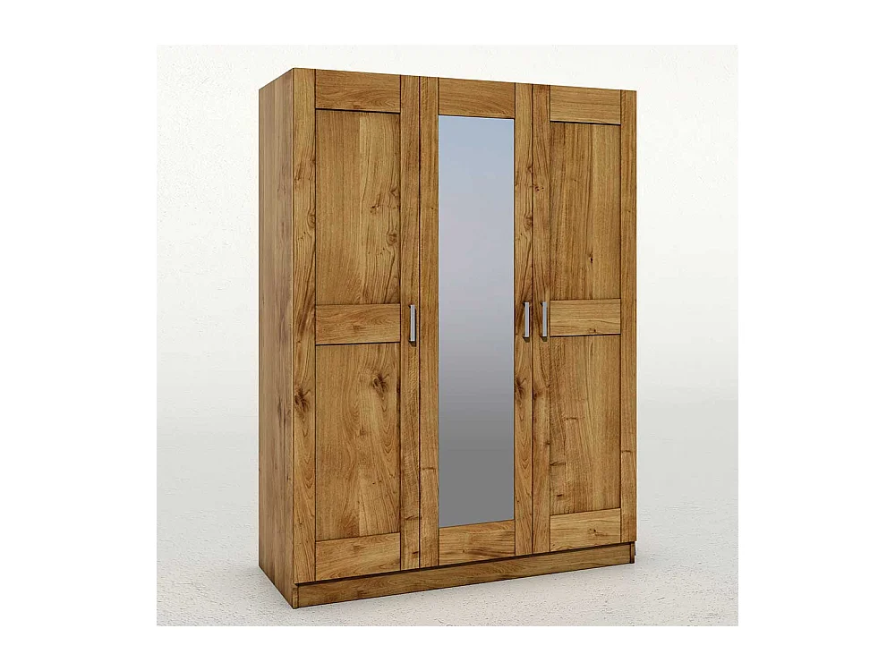 Spiegeltür Kleiderschrank in Wildeichefarben 205 cm hoch