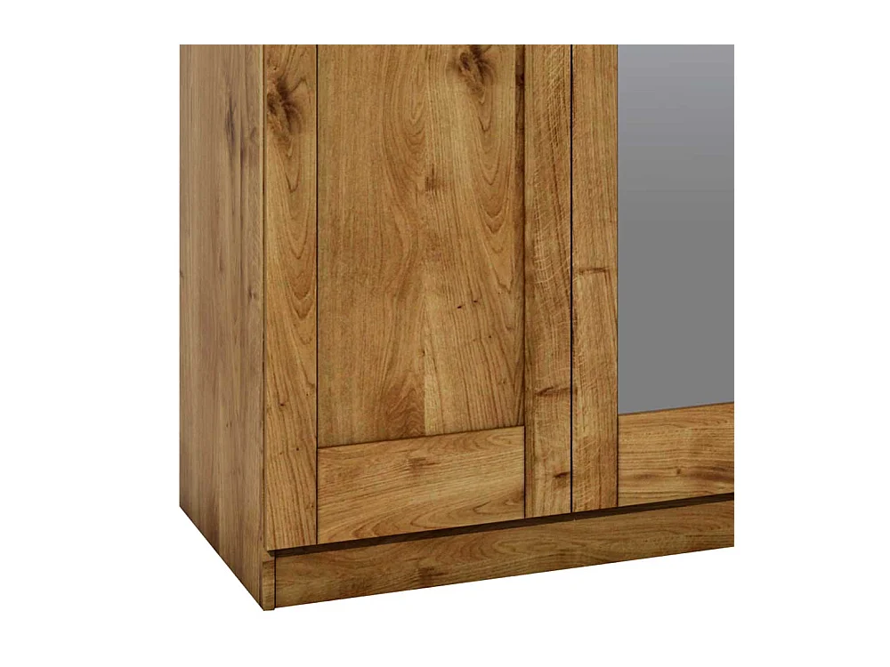 Spiegeltür Kleiderschrank in Wildeichefarben 205 cm hoch