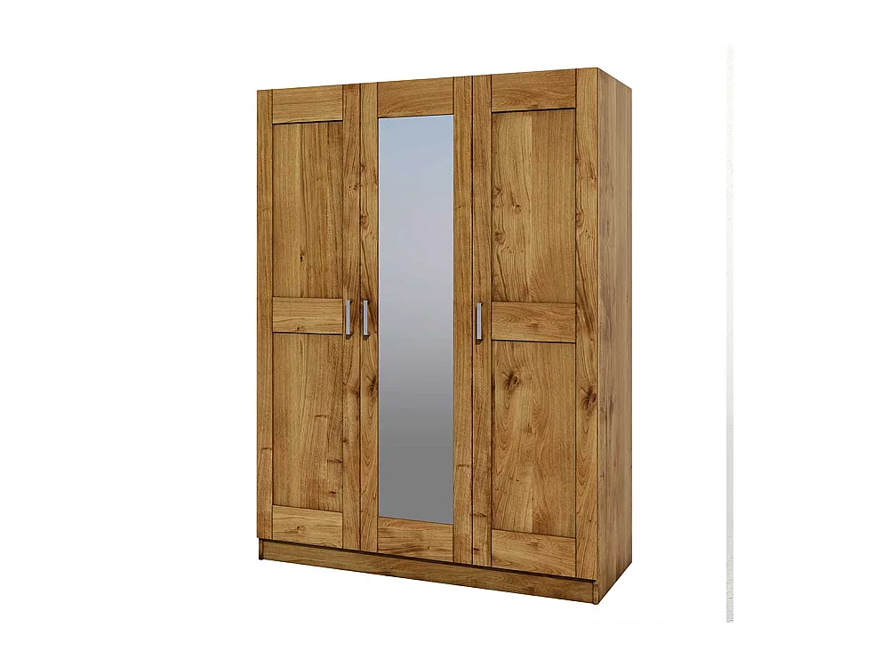 Spiegeltür Kleiderschrank in Wildeichefarben 205 cm hoch