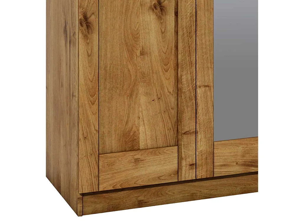 Spiegeltür Kleiderschrank in Wildeichefarben 205 cm hoch