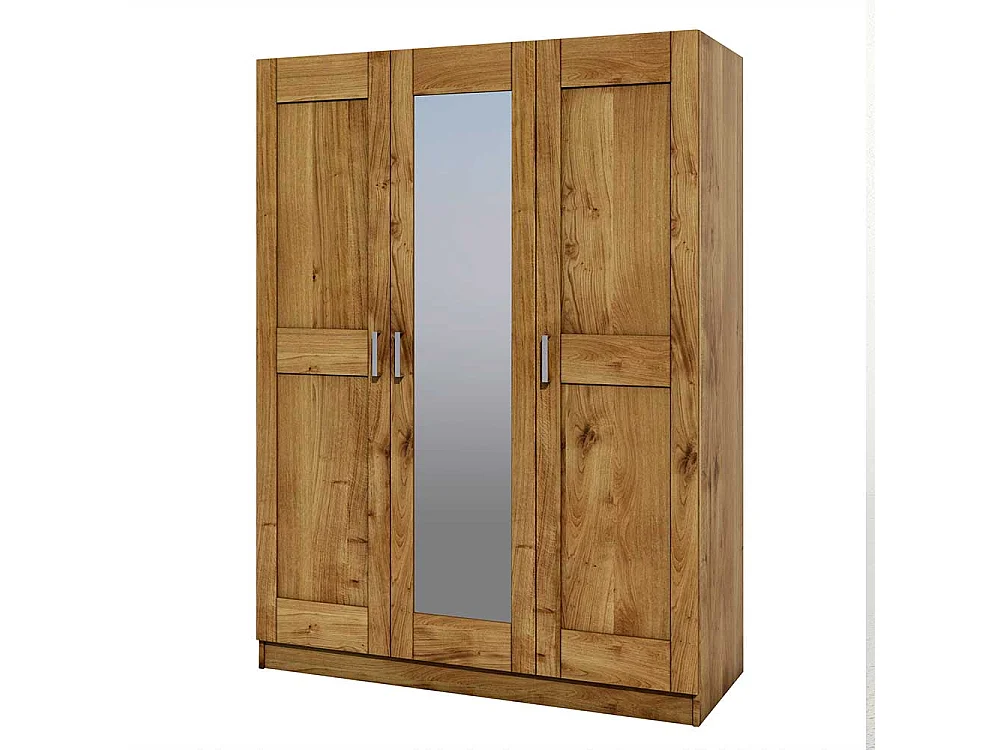 Spiegeltür Kleiderschrank in Wildeichefarben 205 cm hoch