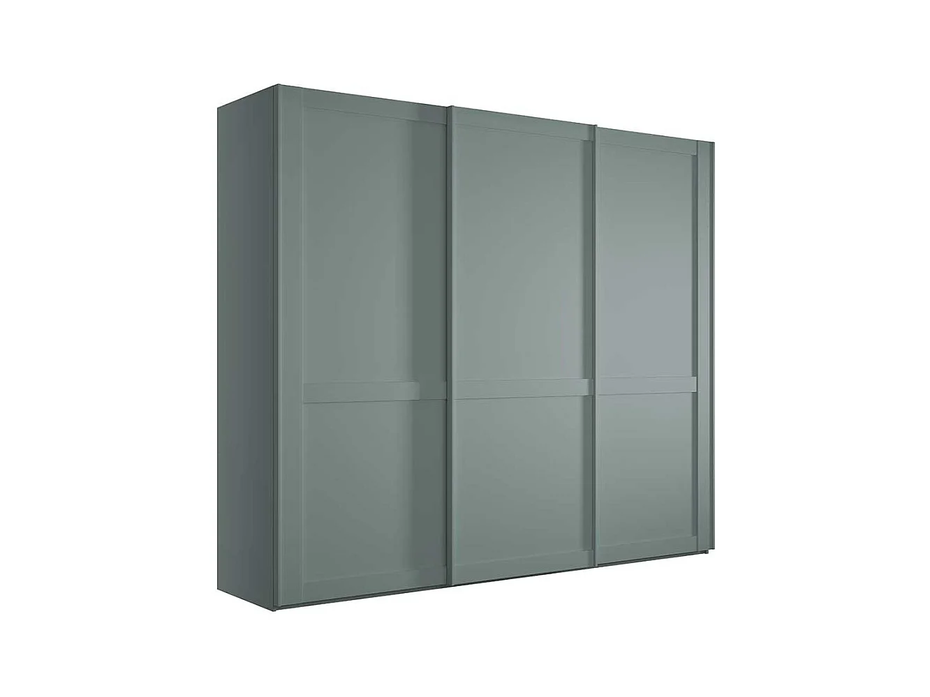 Schwebetuerenschrank modern im Landhausstil Graugrün