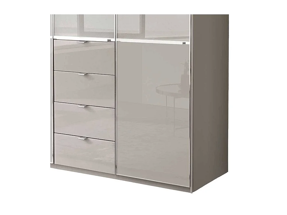 Jugendkleiderschrank Schlafzimmerschrank in Hellgrau mit vier Schubladen