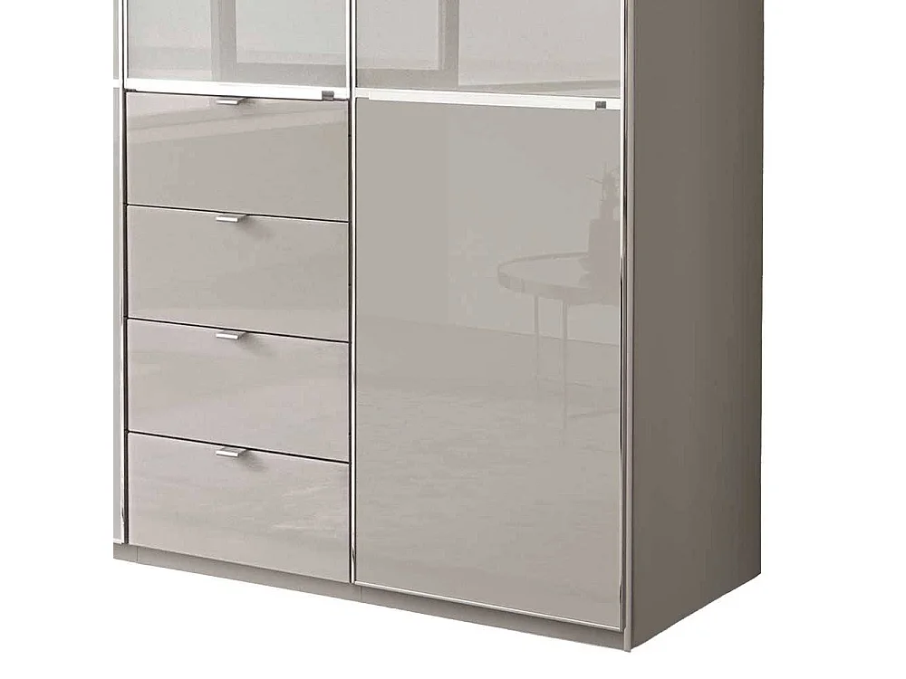 Jugendkleiderschrank Schlafzimmerschrank in Hellgrau mit vier Schubladen