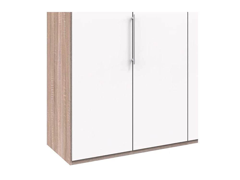 Falttüren Kleiderschrank in Weiß Eiche Sägerau