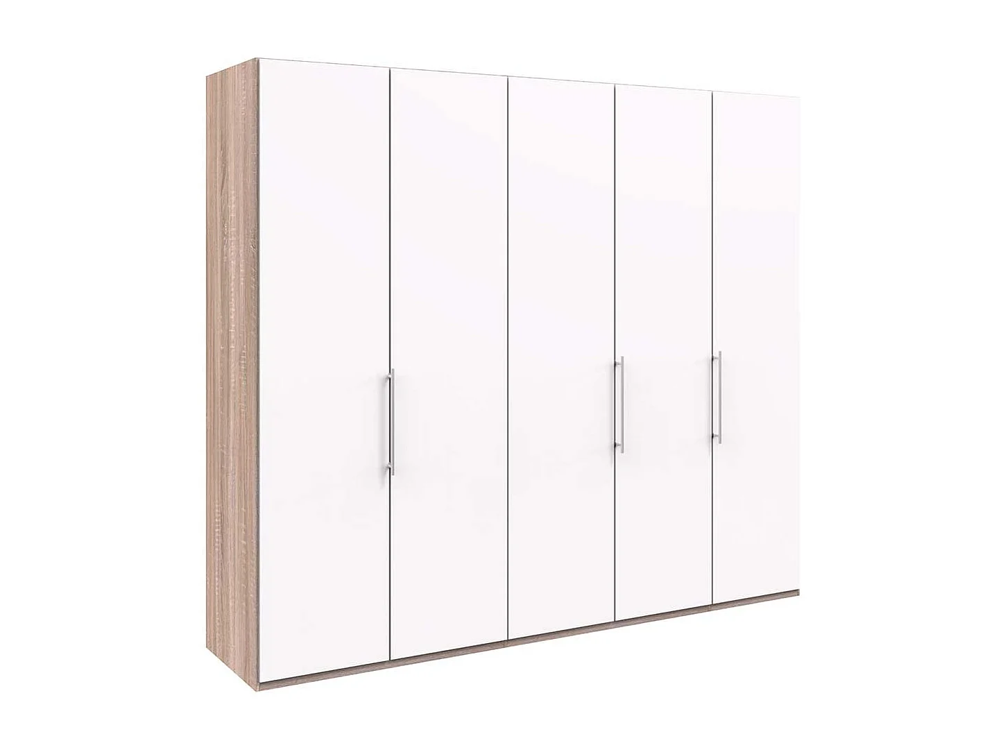 Falttüren Kleiderschrank in Weiß Eiche Sägerau