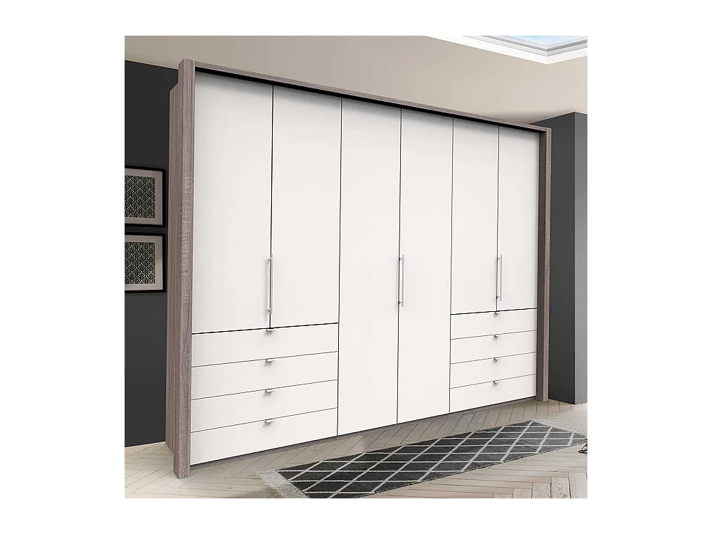 Gleittüren Kleiderschrank mit acht Schubladen modern