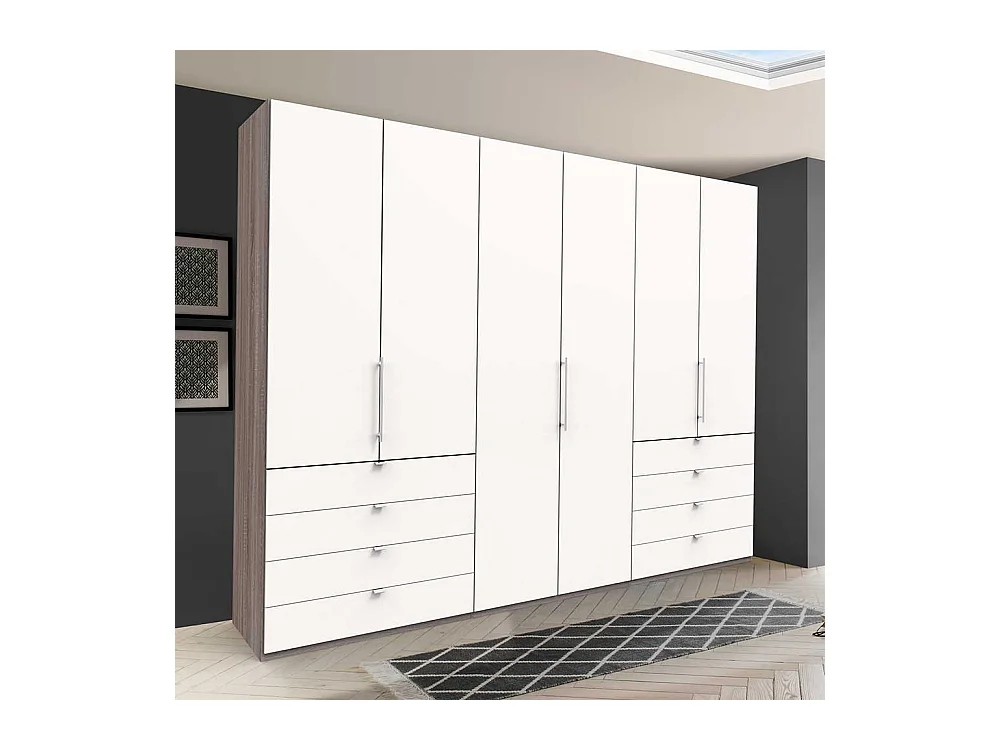Gleittüren Kleiderschrank mit acht Schubladen modern
