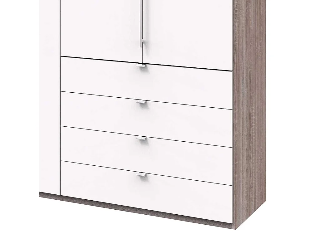 Gleittüren Kleiderschrank mit acht Schubladen modern