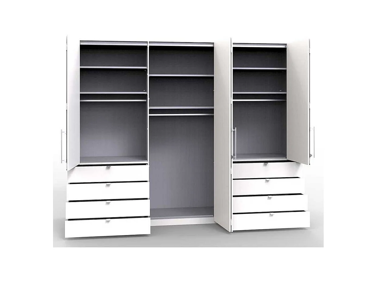 Gleittüren Kleiderschrank mit acht Schubladen modern