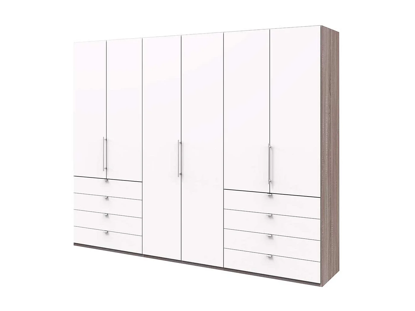 Gleittüren Kleiderschrank mit acht Schubladen modern