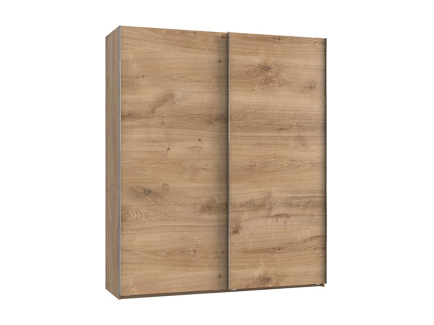 Gleittürenschrank modern in Plankeneiche NB Metallgriffen