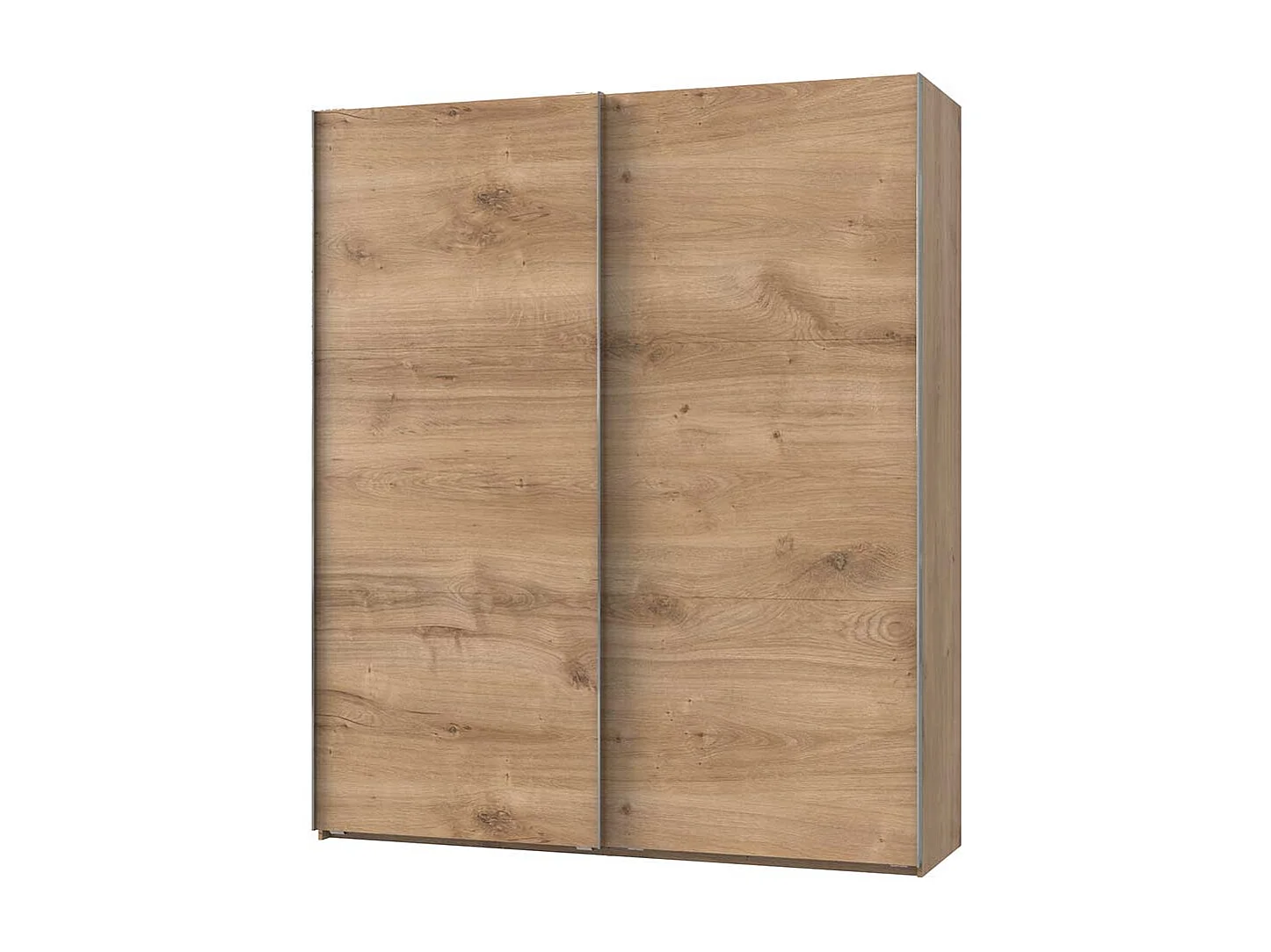 Gleittürenschrank modern in Plankeneiche NB Metallgriffen