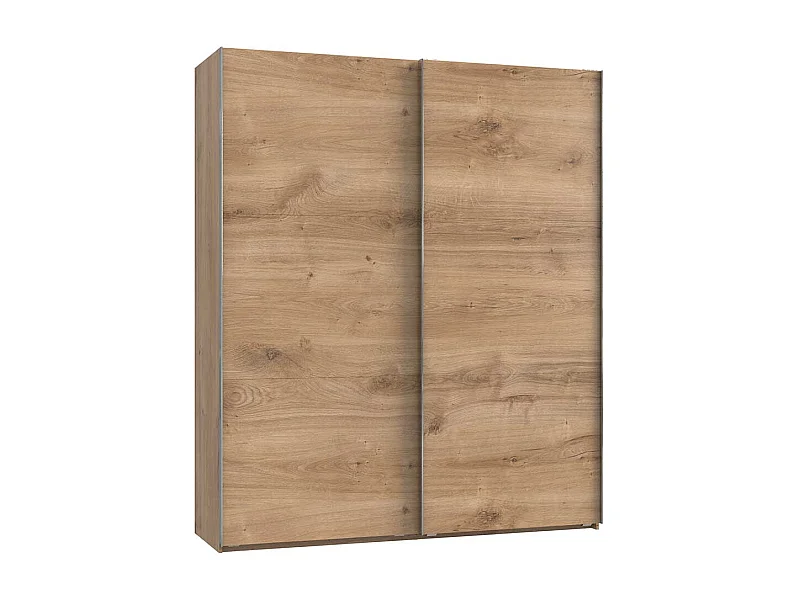 Gleittürenschrank modern in Plankeneiche NB Metallgriffen