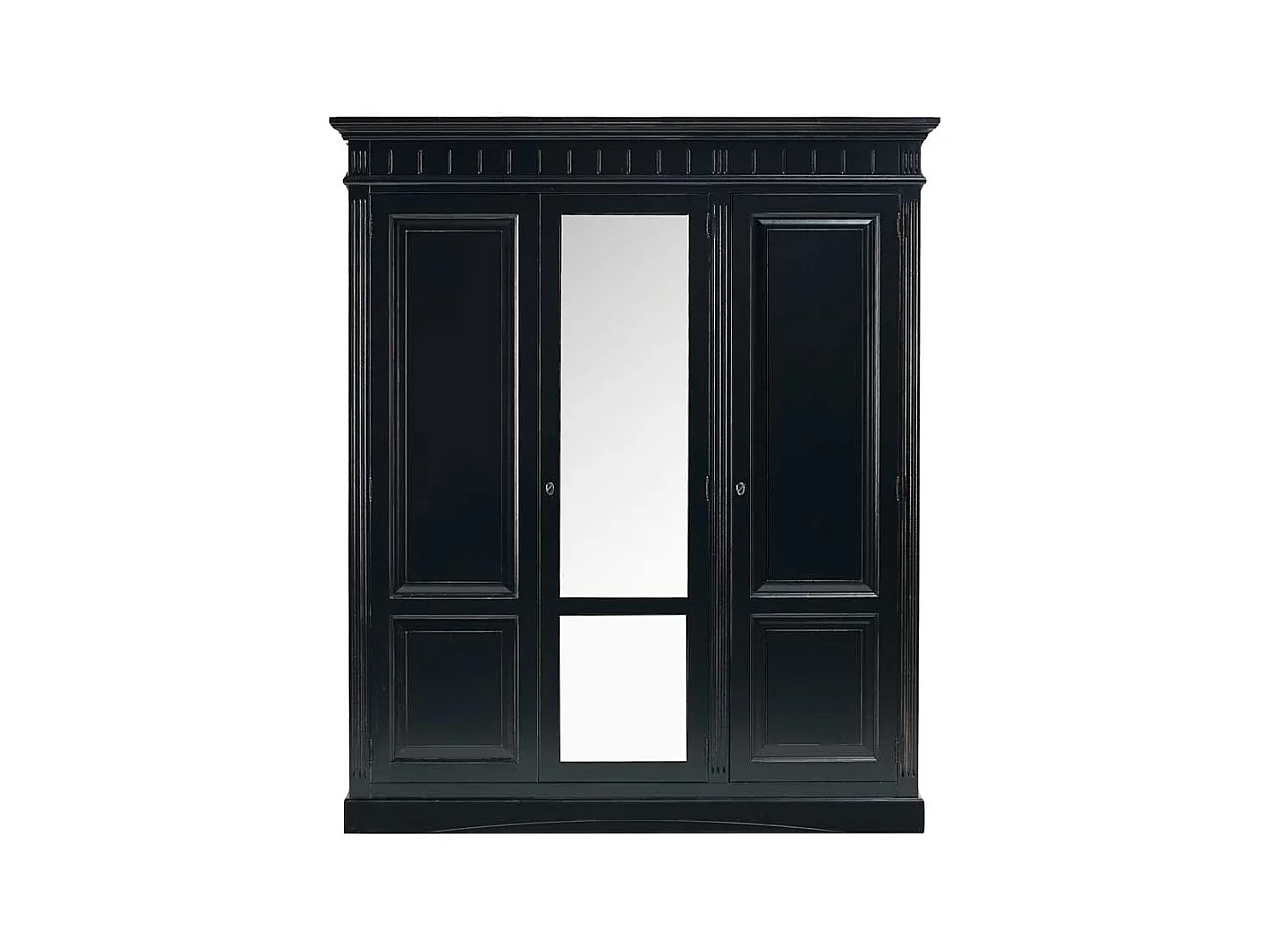 Schlafzimmer Kleiderschrank in Schwarz Spiegel