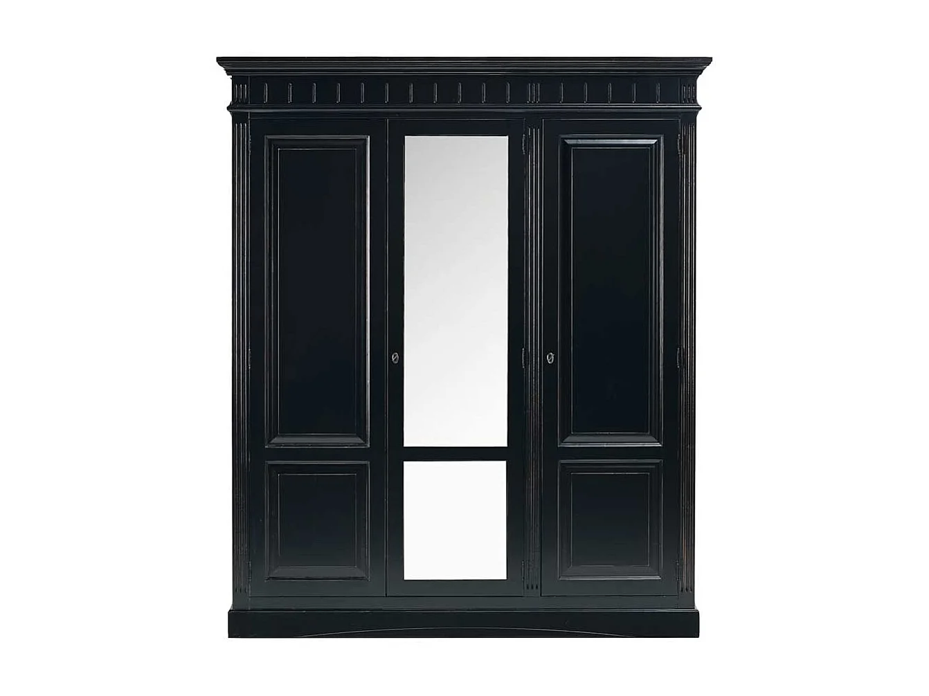 Schlafzimmer Kleiderschrank in Schwarz Spiegel