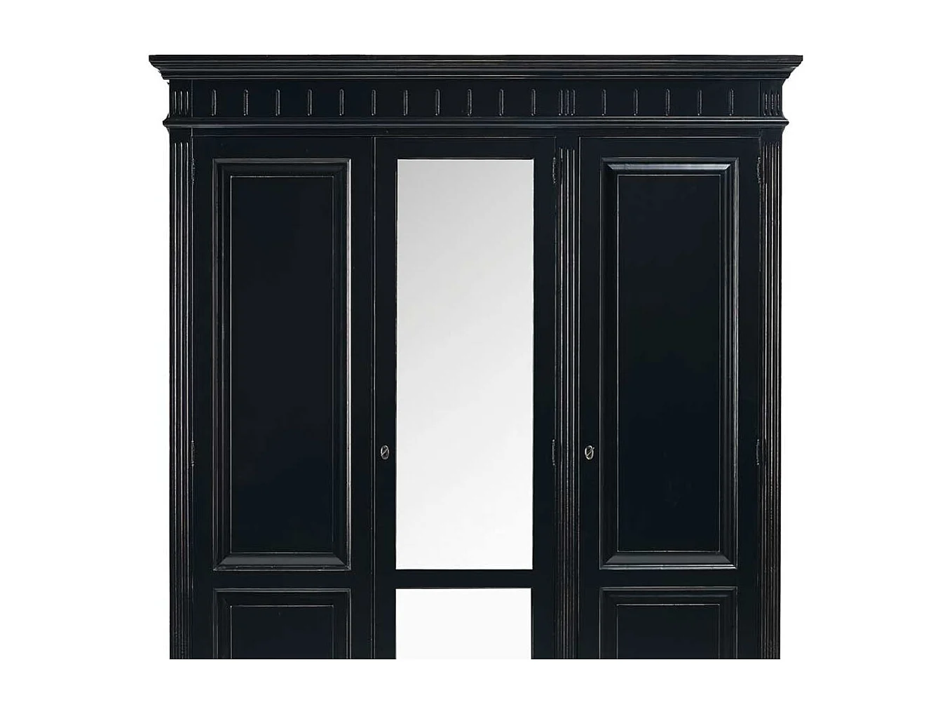 Schlafzimmer Kleiderschrank in Schwarz Spiegel