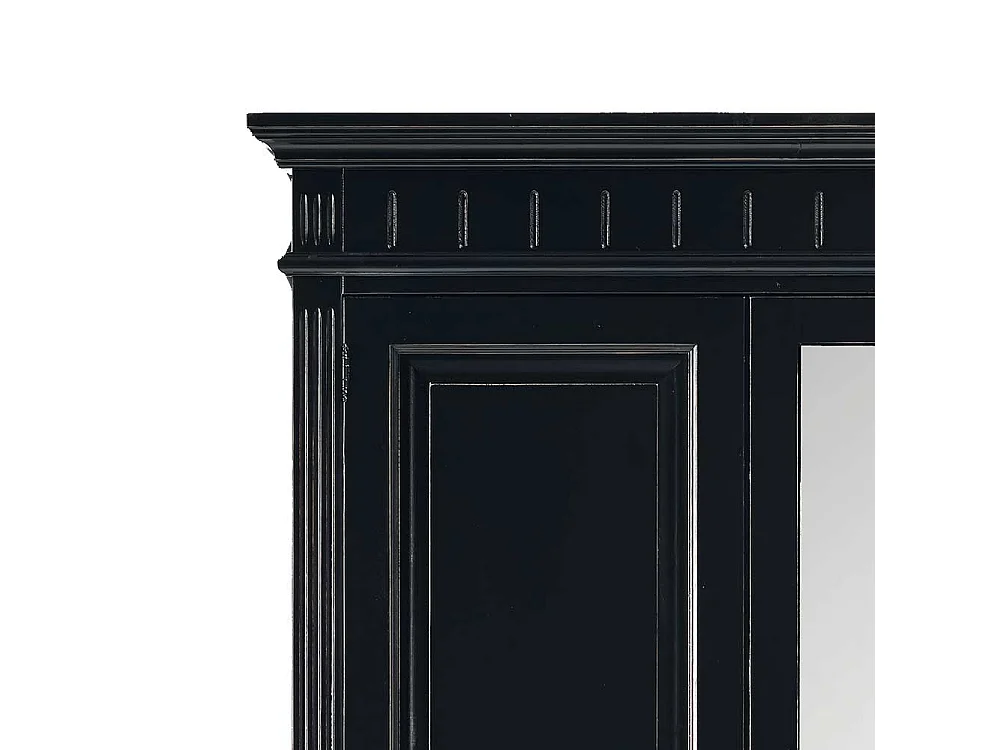 Schlafzimmer Kleiderschrank in Schwarz Spiegel