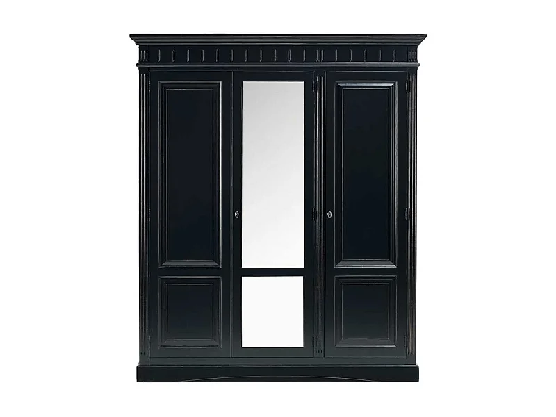 Schlafzimmer Kleiderschrank in Schwarz Spiegel