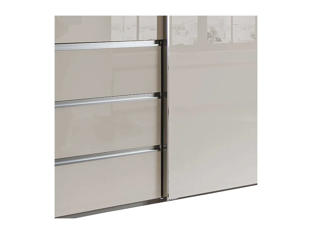 Schwebetürenschrank in Beige und Trüffelfarben 340 cm breit