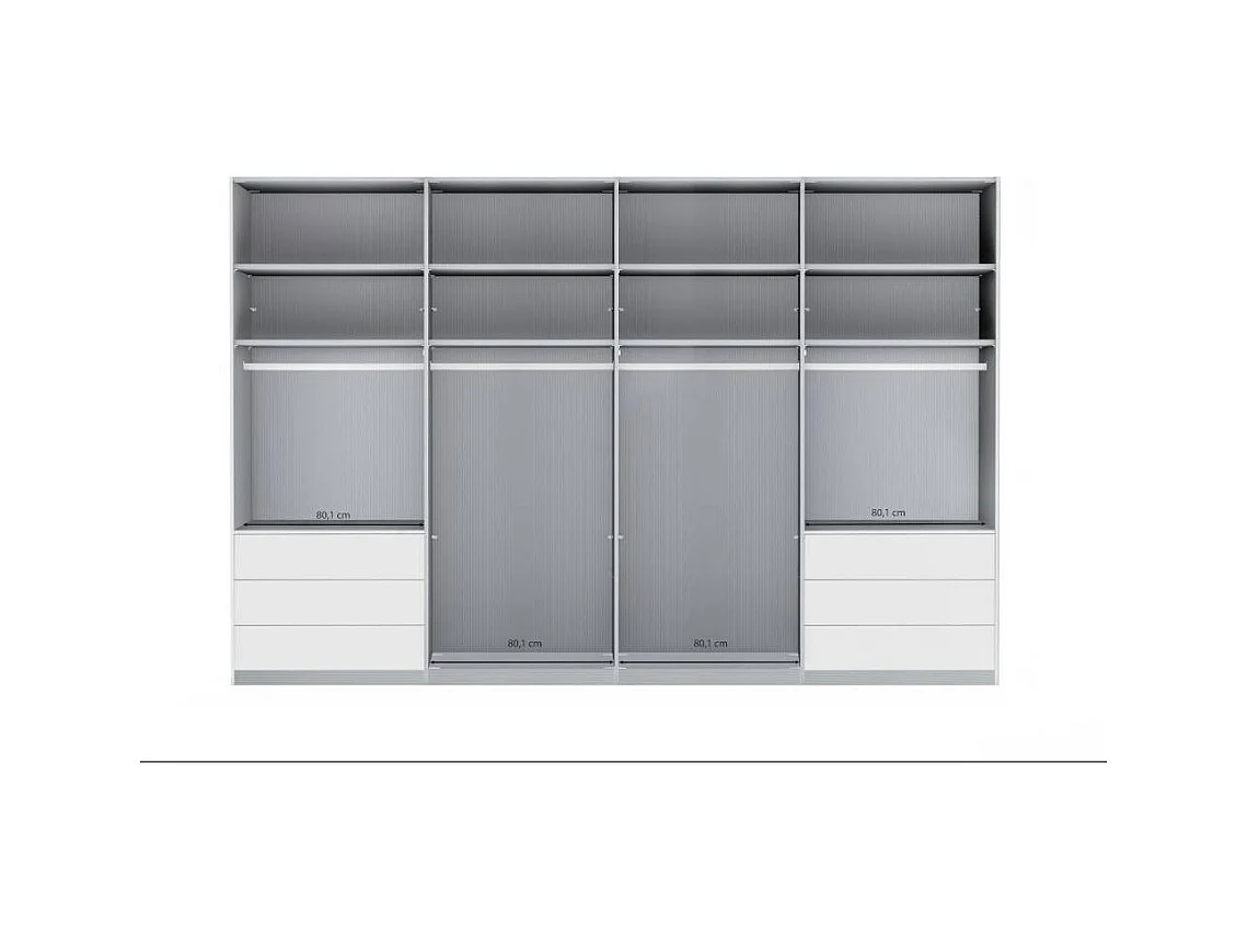 Schwebetürenschrank in Beige und Trüffelfarben 340 cm breit