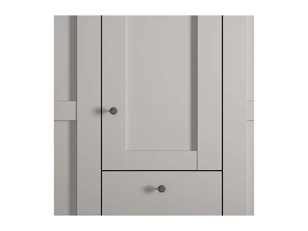 Landhaus Design Schlafzimmerschrank in Hellgrau 250 cm breit