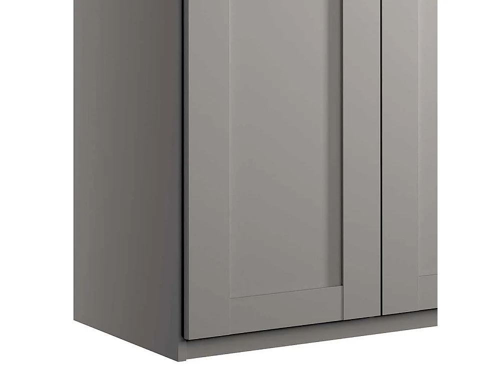 Landhaus Design Schlafzimmerschrank in Hellgrau 250 cm breit