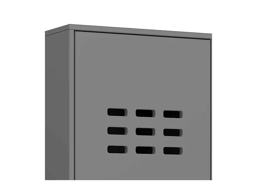 Kleiderschrank aus MDF Grau lackiert 2 Kleiderstangen