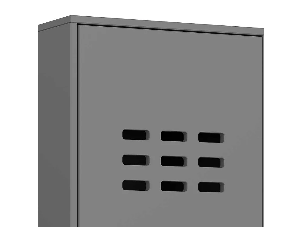 Kleiderschrank aus MDF Grau lackiert 2 Kleiderstangen