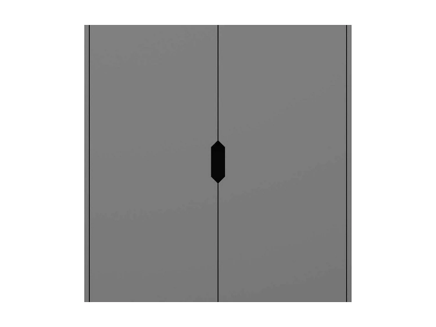 Kleiderschrank aus MDF Grau lackiert 2 Kleiderstangen