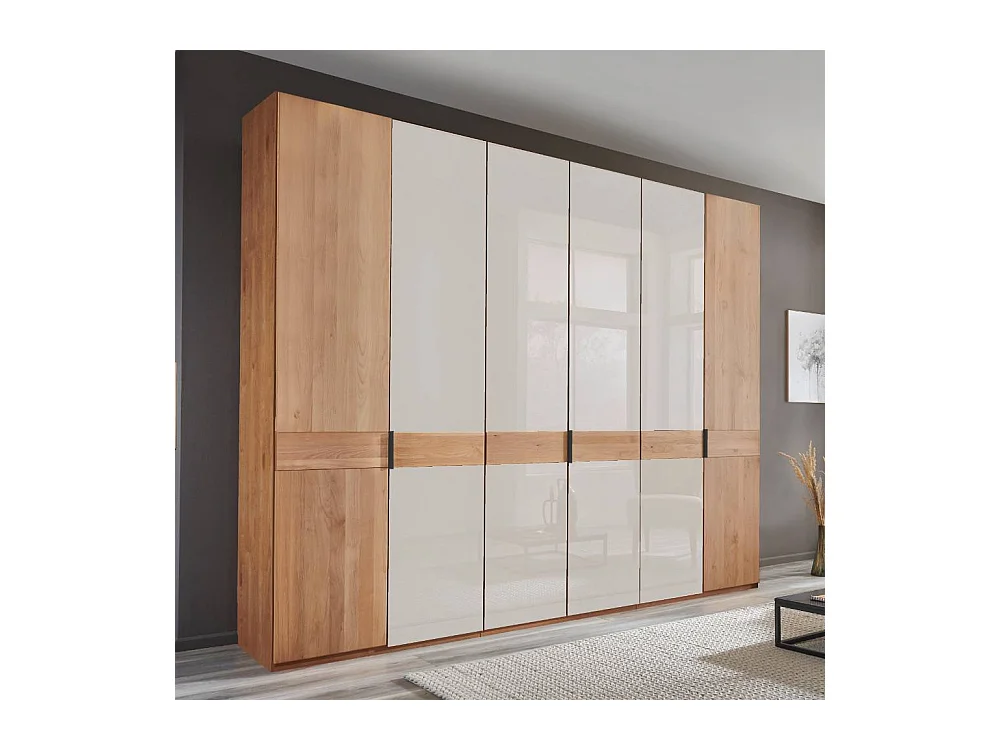 Kleiderschrank Schlafzimmerkleiderschrank mit Drehtüren und Metallgriffen