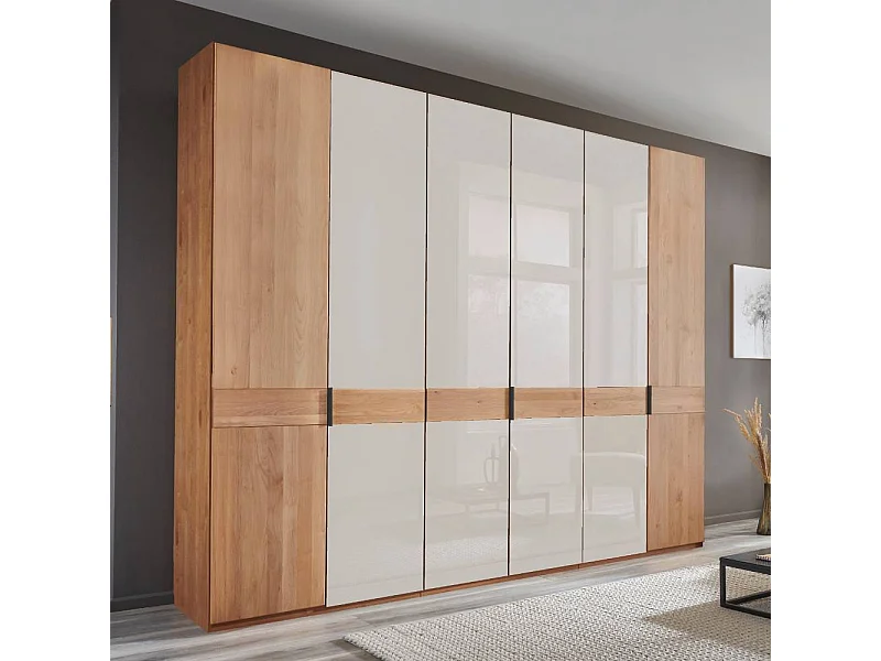 Kleiderschrank Schlafzimmerkleiderschrank mit Drehtüren und Metallgriffen