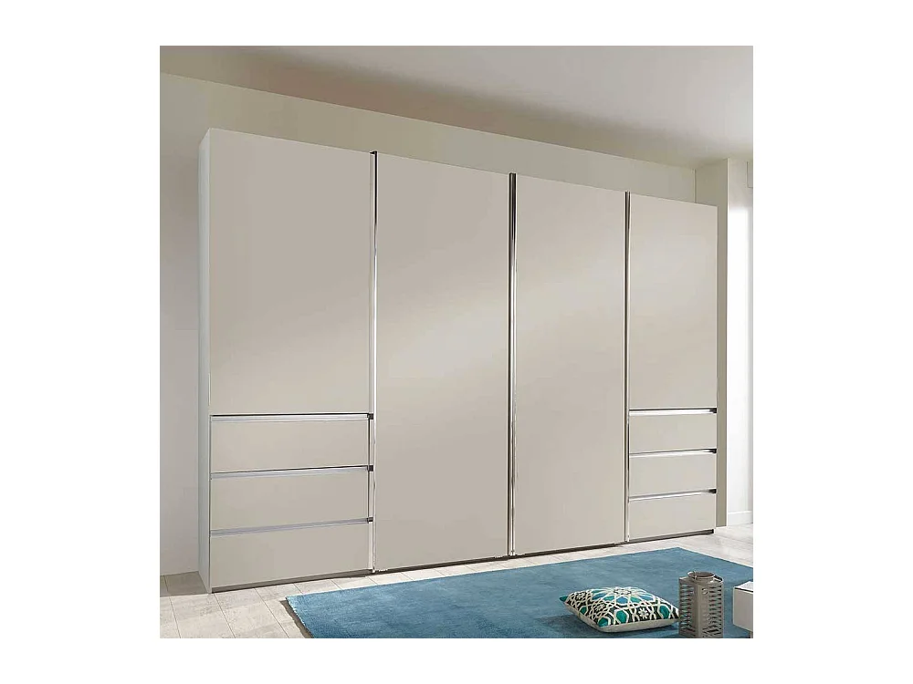 Schlafzimmerschrank modern in Champagner Schwebetüren