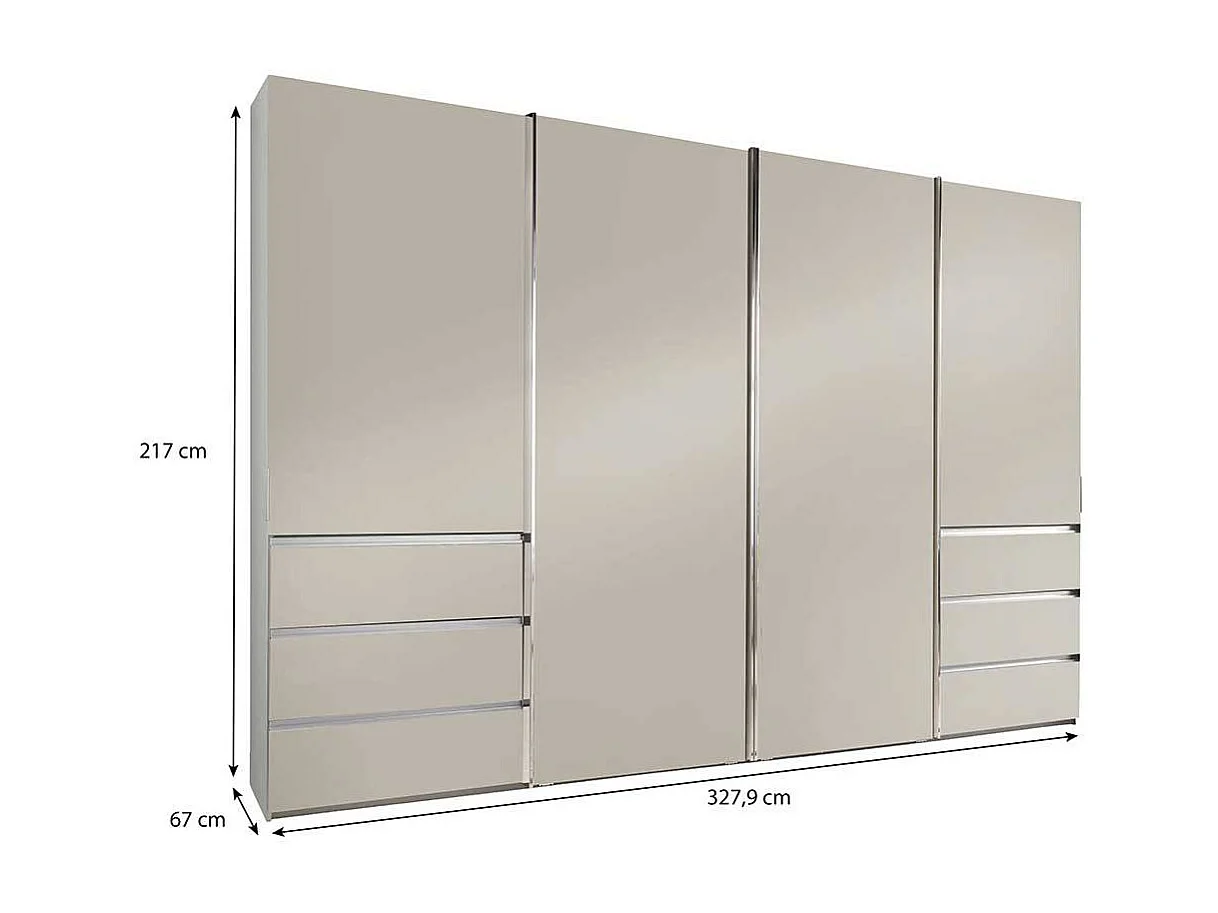 Schlafzimmerschrank modern in Champagner Schwebetüren
