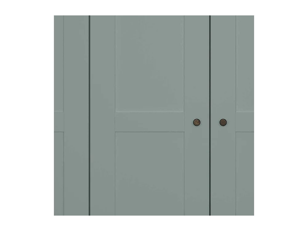 Landhausstil XL Kleiderschrank mit 6 Drehtüren Graugrün