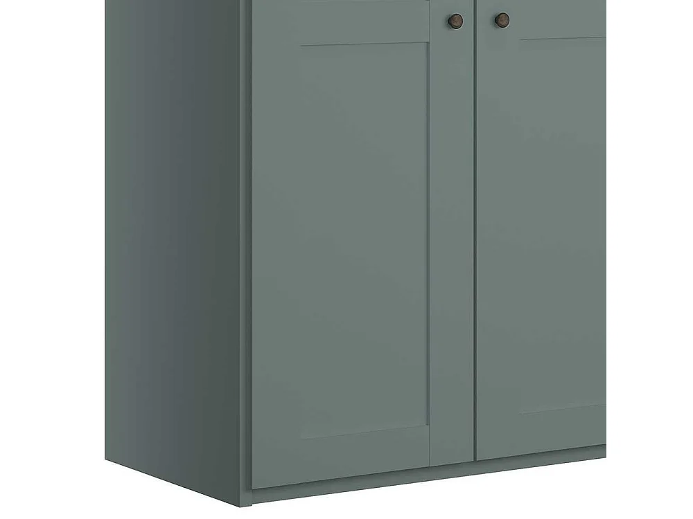 Landhausstil XL Kleiderschrank mit 6 Drehtüren Graugrün