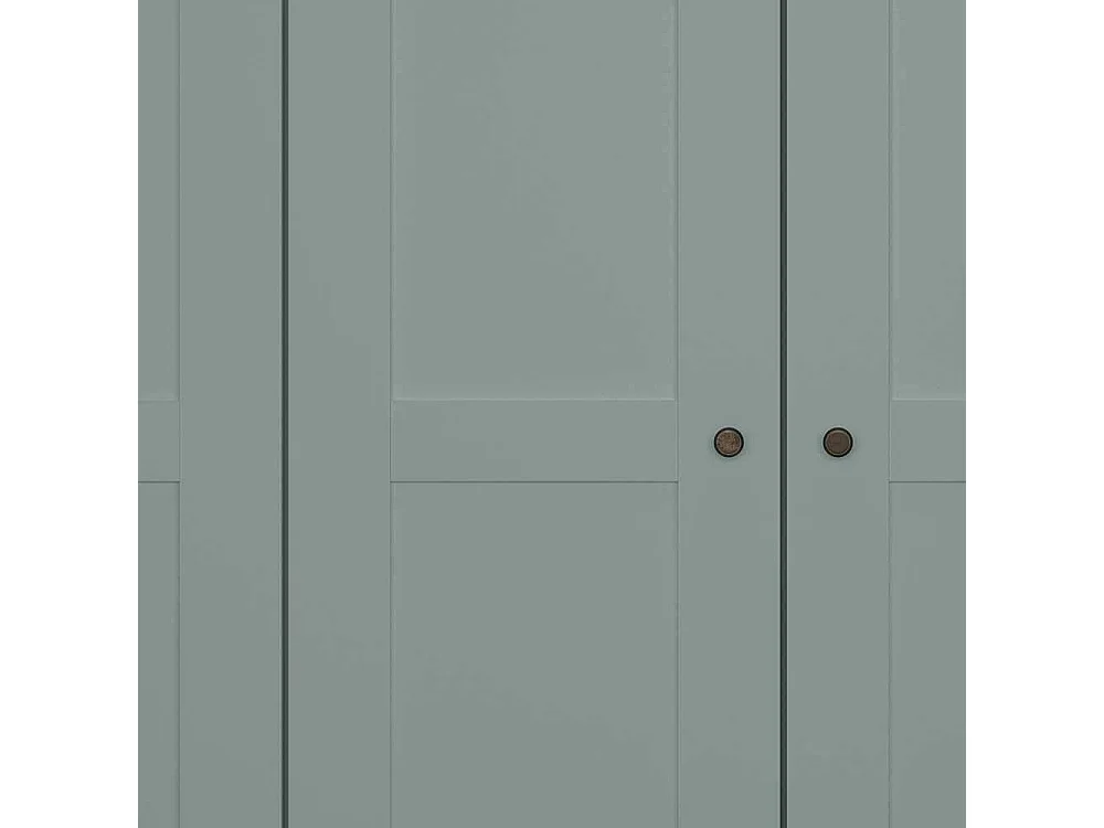 Landhausstil XL Kleiderschrank mit 6 Drehtüren Graugrün