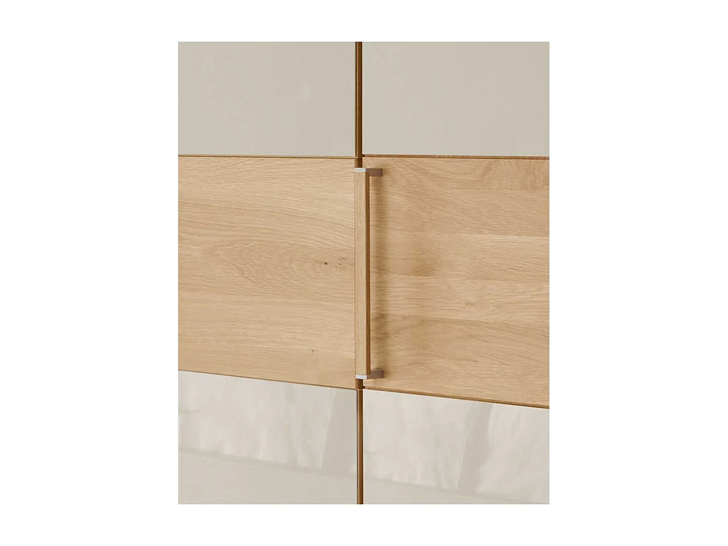 Kleiderschrank in Beige und Eiche 3-türig