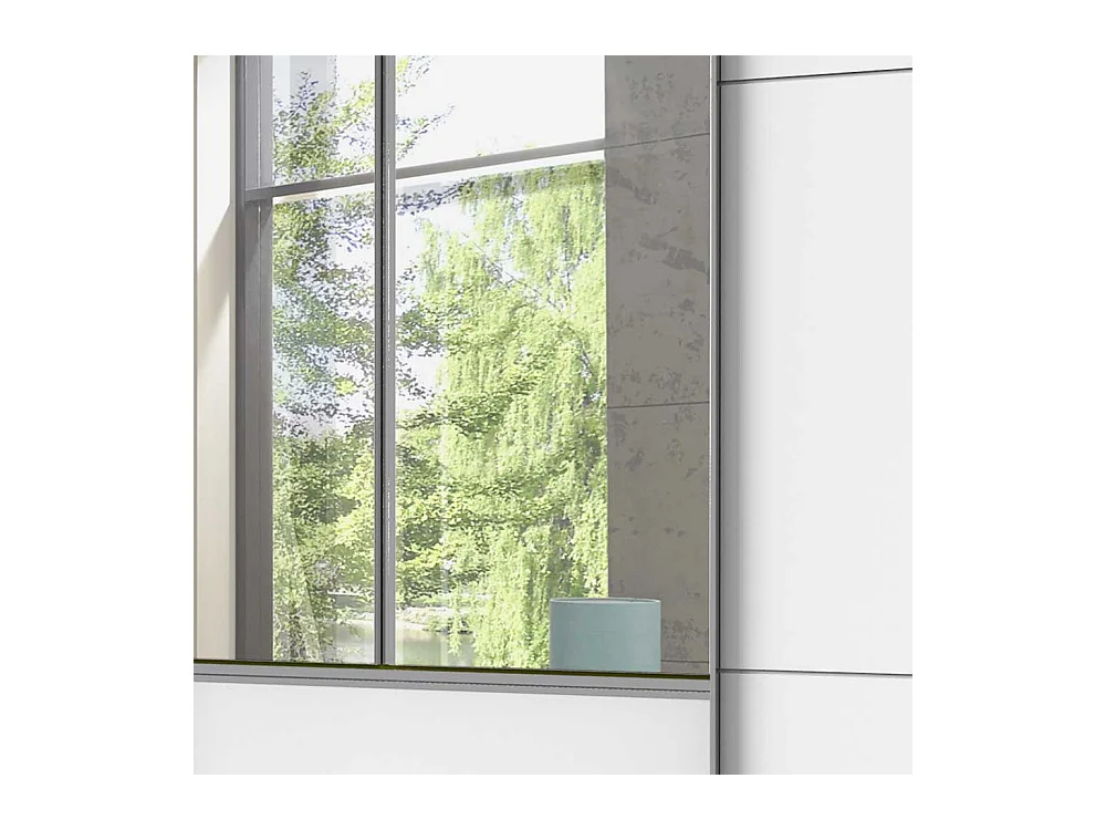 Weißer Kleiderschrank 300 cm in Weiß Dreh- und Schiebetüren