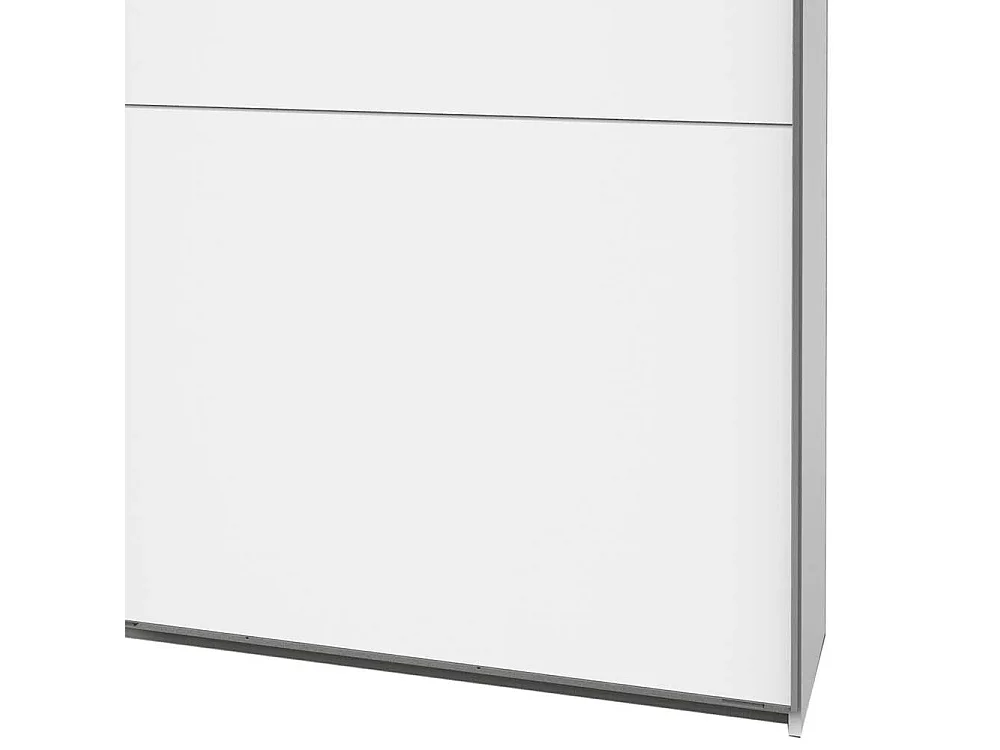 Weißer Kleiderschrank 300 cm in Weiß Dreh- und Schiebetüren