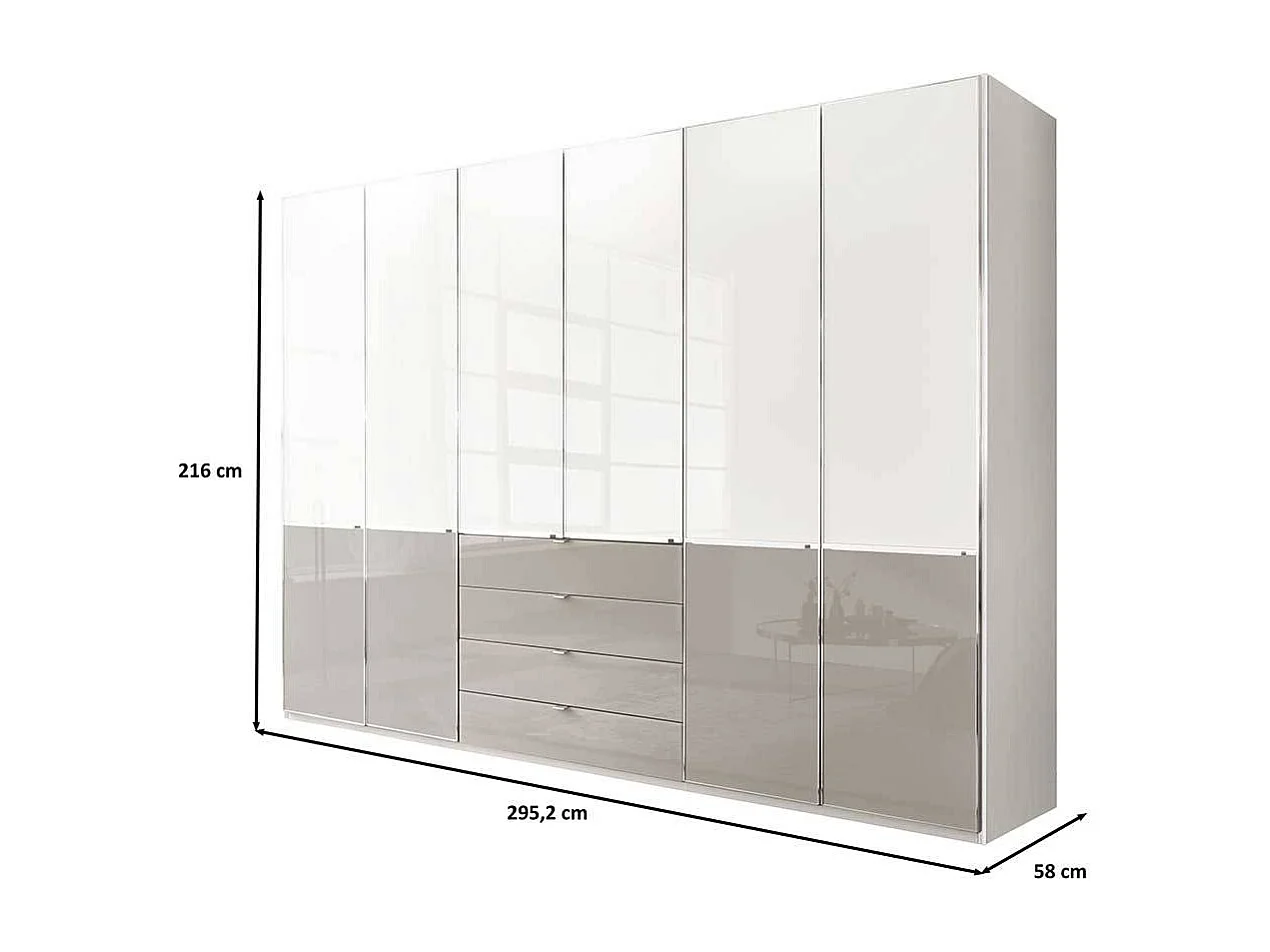 Kleiderschrank Schlafzimmerschrank in modernem Design mit Drehtüren