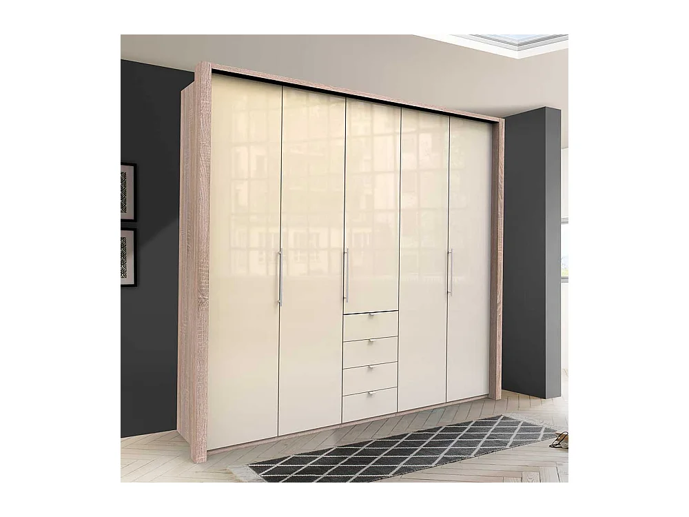 Moderner Schlafzimmerschrank mit vier Schubladen 3 türig