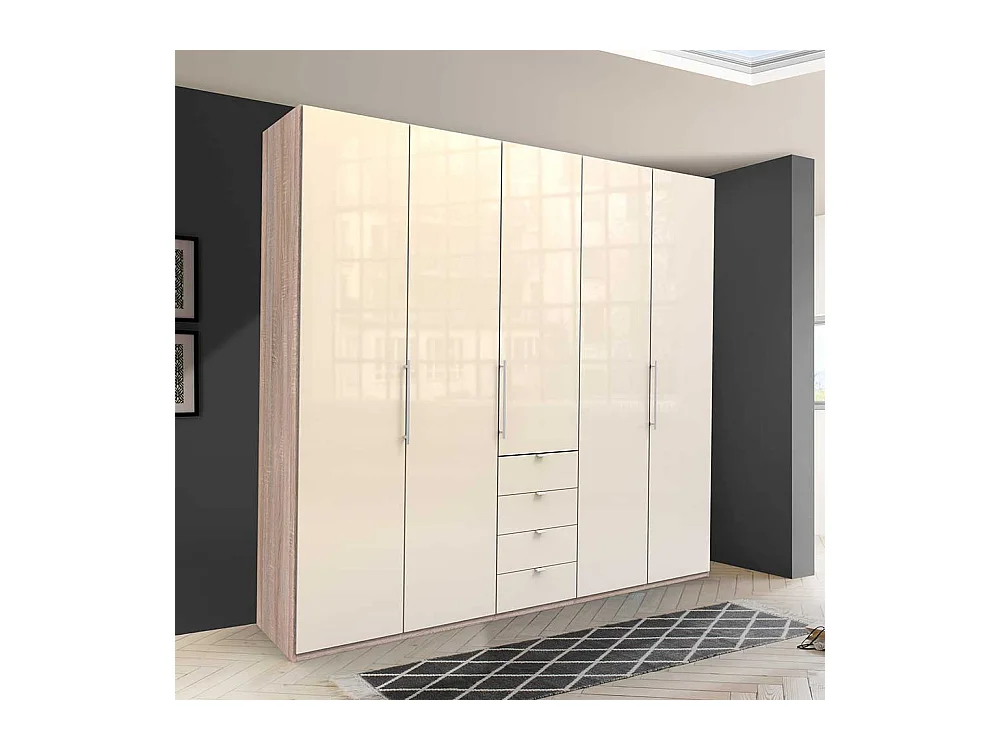 Moderner Schlafzimmerschrank mit vier Schubladen 3 türig